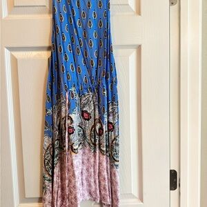 Free People Blue and Pink Mini Dress